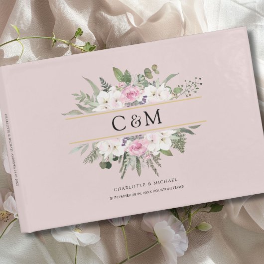 Elegant Boho Bloemstuk Gastenboek