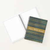 Elegant Boho Blue en Gold Stripe Sketch Notitieboek (Binnen)