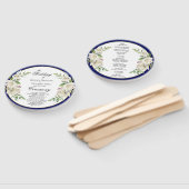 Elegant Boho Blue Floral Wedding Ceremony Handwaaier (Niet-gemonteerd)