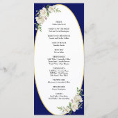 Elegant Boho Blue Floral Wedding Ceremony Programm Programma (Achterkant)