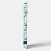 Elegant Boho Blue Green Waterverf Flowers Name Ca Case-Mate iPhone Case (Achterkant / Rechts)