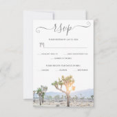 Elegant Boho Blue Greenery Custom Joshua Tree RSVP Kaartje (Voorkant)