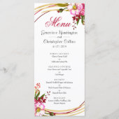 Elégant Boho Blush Floral Wedding Réception Menu (Devant)