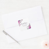 Elegant Boho botanica Hartelijk dank Vierkante Sticker (Envelop)