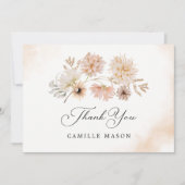 Elegant Boho Botanical Carte de remerciements (Devant)