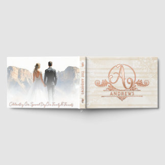 Elegant Boho Botanical Custom Monogram Wedding Gastenboek