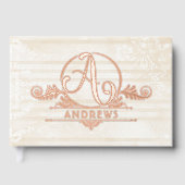 Elegant Boho Botanical Custom Monogram Wedding Gastenboek (Voorkant)