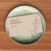 Elegant boho botanical pastel earthy QR code Visitekaartje