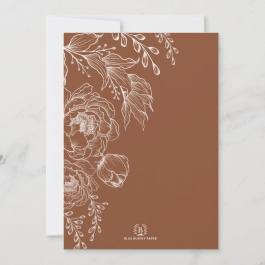 Elegant Boho Botanical Terracotta Vrijgezellenfees Kaart (Achterkant)