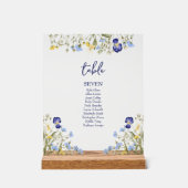 Élégant boho Botanique Fleur sauvage Mariage bleu (Recto)