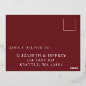 Elegant Boho Bourgondië Blush Bloemen RSVP Folie Uitnodiging Briefkaart (Achterkant)