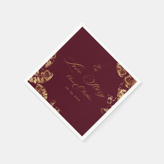 Elegant Boho | Bourgondië en gouden herfstbruiloft Servet (Hoek)