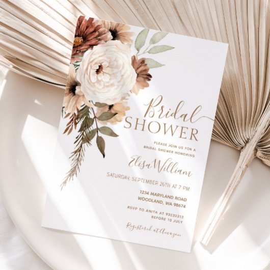 Elegant Boho Bridal Shower Kaart
