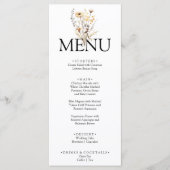 Elegant Boho Bright Floral Garden Dinner Bruiloft Menu (Voorkant)