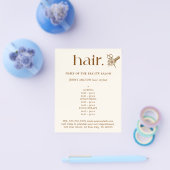 Elegant Boho Bruin Gouden Schaar Haar Menu (Enkel)