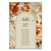 Elegant Boho Burnt Orange Ivory Sage Table Number Kaart (Achterkant)