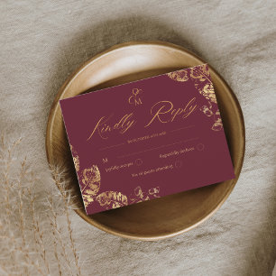 Elegant Boho   Carte RSVP de mariage d'automne de 