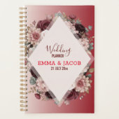 Élégant Boho Chic Blush Rose & Bourgogne Floral (Devant)