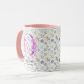 Elégant Boho Chic Floral Monogram Mug - O (Devant gauche)