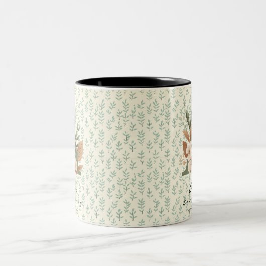 Elégant Boho Chic Floral Monogram Mug pour Ava (Centre)
