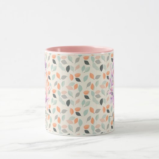 Elégant Boho Chic Floral Monogram Mug - S (Centre)