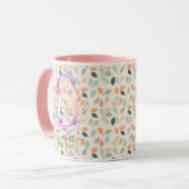Elégant Boho Chic Floral Monogram Mug - S (Devant gauche)