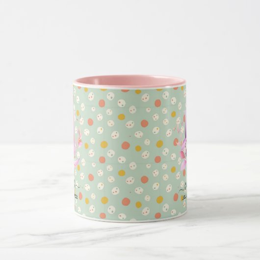 Elégant Boho Chic Floral Monogram Mug - U (Centre)