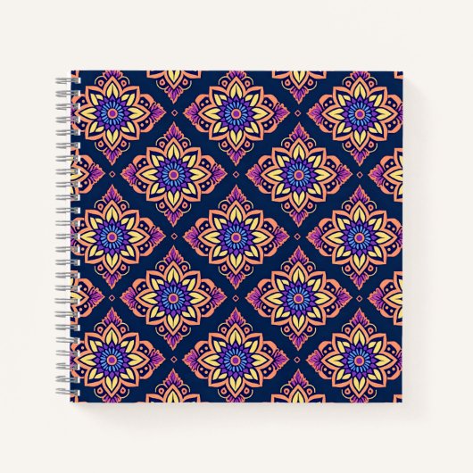 Elegant Boho Chic Floral Pattern Notitieboek (Voorkant)