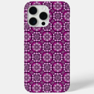 Elegant Boho Chic geometrisch bloemenpatroon iPhone 15 Pro Max Hoesje