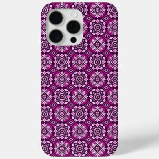 Elegant Boho Chic geometrisch bloemenpatroon iPhone 15 Pro Max Hoesje