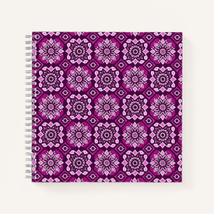 Elegant Boho Chic geometrisch bloemenpatroon Notitieboek