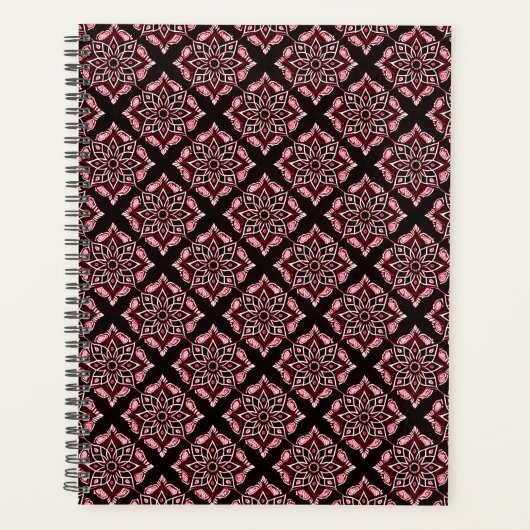 Elegant Boho Chic geometrisch bloemenpatroon Planner (Voorkant)