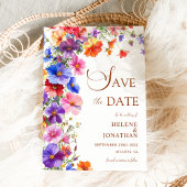 Elegant Boho Chic Wildflower Garden Wedding Save The Date