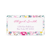 Elegant, Boho chique bloemen Etiket