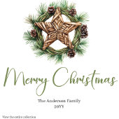 Elegant Boho Christmas Scene Botanical Dinner Servet