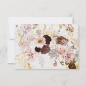 Elégant boho chute feuille d'or mariage RSVP carte (Dos)