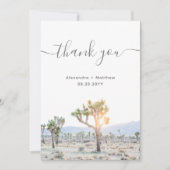 Elegant Boho Desert Greenery Joshua Tree Wedding Bedankkaart (Voorkant)
