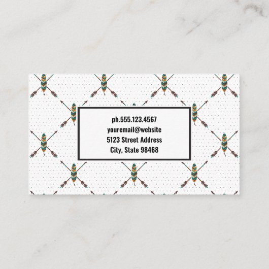 Elegant Boho-doetherontwerp Visitekaartje (Achterkant)