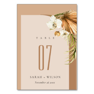 Elegant Boho Dry Palm Rust Floral Arch Wedding Kaart