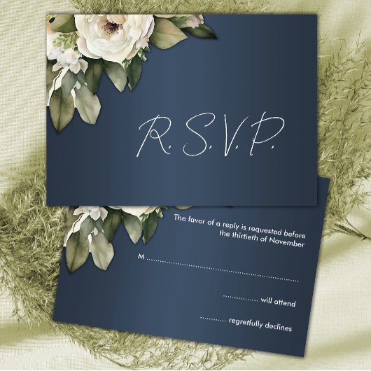 Elégant Boho Dusty Blue et mariage Rose RSVP