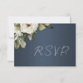 Elégant Boho Dusty Blue et mariage Rose RSVP (Devant)