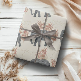 Elegant Boho Elephant Wrapping Paper Cadeaupapier