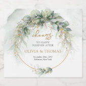 Elegant boho eucalyptus groen goud lijst bier etiket (Enkel label)