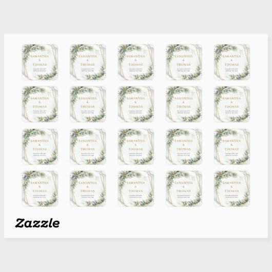 Élégant boho eucalyptus vert or Stickers (Feuille)