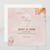 Elégant boho faire-part de mariage floral chic (Devant / Derrière)