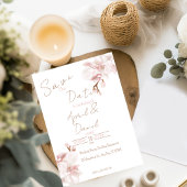 Élégant Boho Faire-Part de Mariage Orchidée Rose P