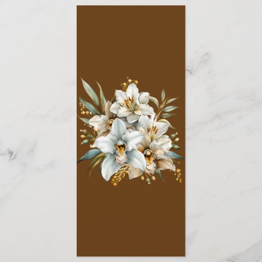 Élégant Boho Fall Floral Mariage Menus (Dos)