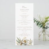 Élégant Boho Fall Floral Mariage Menus (Debout devant)