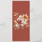 Élégant Boho Fall Floral Mariage Menus (Dos)