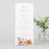 Élégant Boho Fall Floral Mariage Menus (Debout devant)